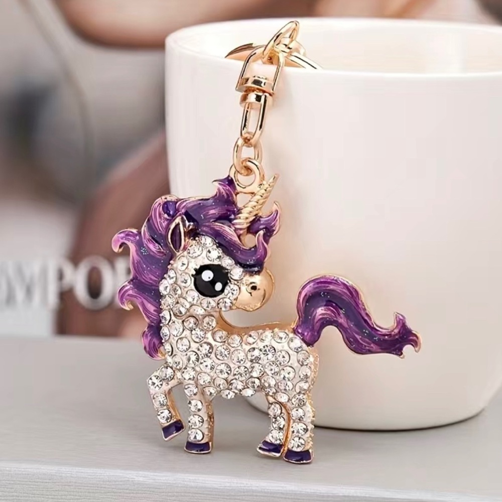 Unicorn Purple Keychain Bag charm